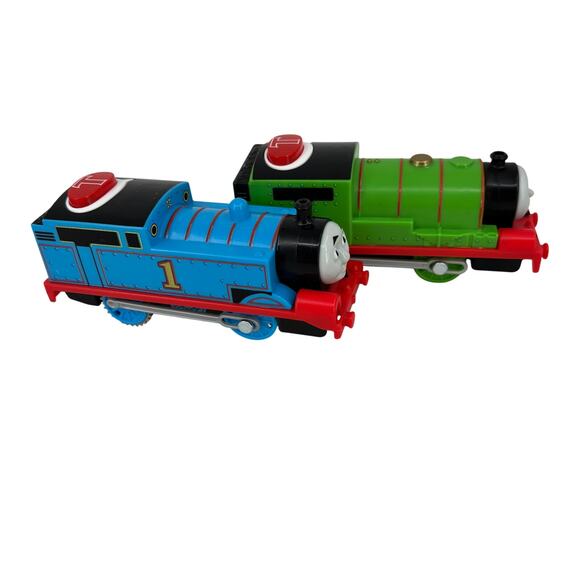 Trackmaster Thomas & Friends Percy Motorized Sounds Lights Trains Mattel Works - Picture 1 of 11